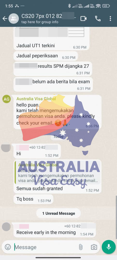AUSVJ client testimonial screenshot — Australian Visa · 14 May 2024