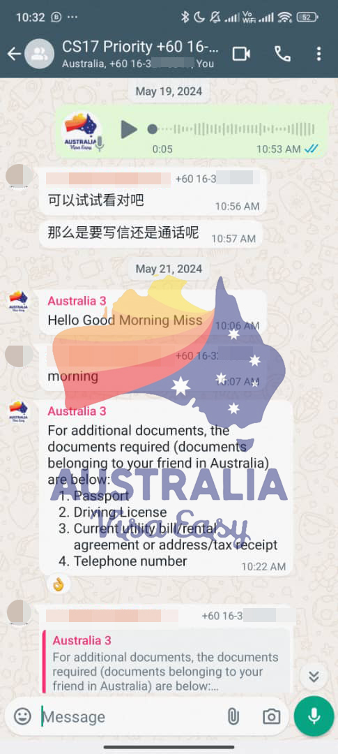 AUSVJ client testimonial screenshot — Australian Visa · 07 Jun 2024