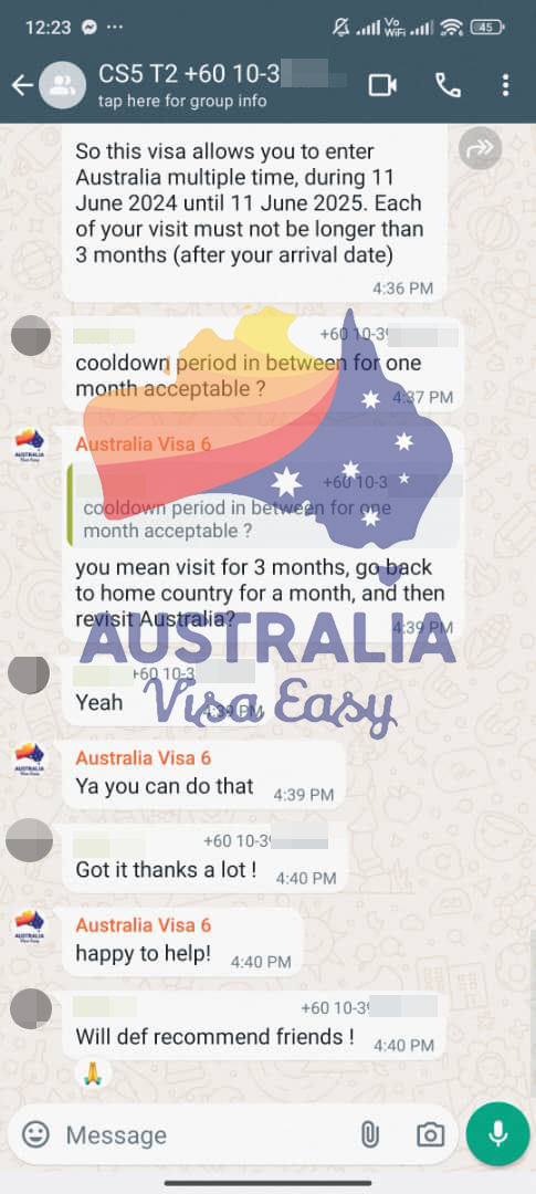 AUSVJ client testimonial screenshot — Australian Visa · 12 Jun 2024