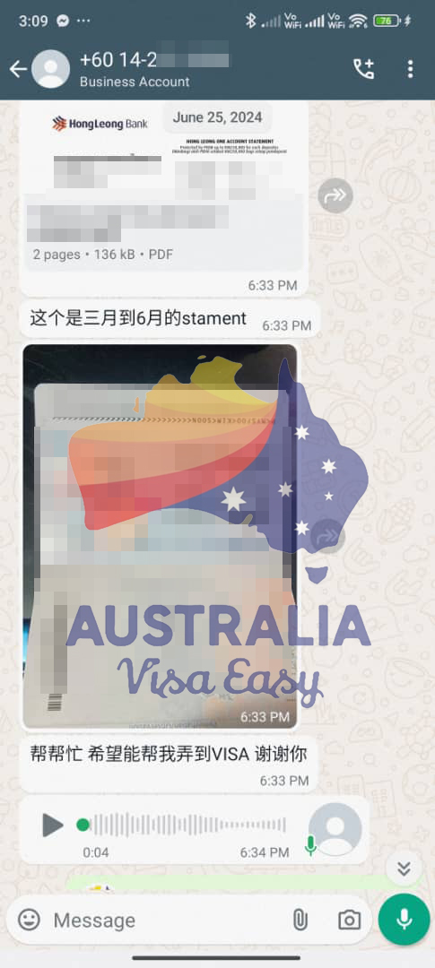 AUSVJ client testimonial screenshot — Australian Visa · 19 Jul 2024