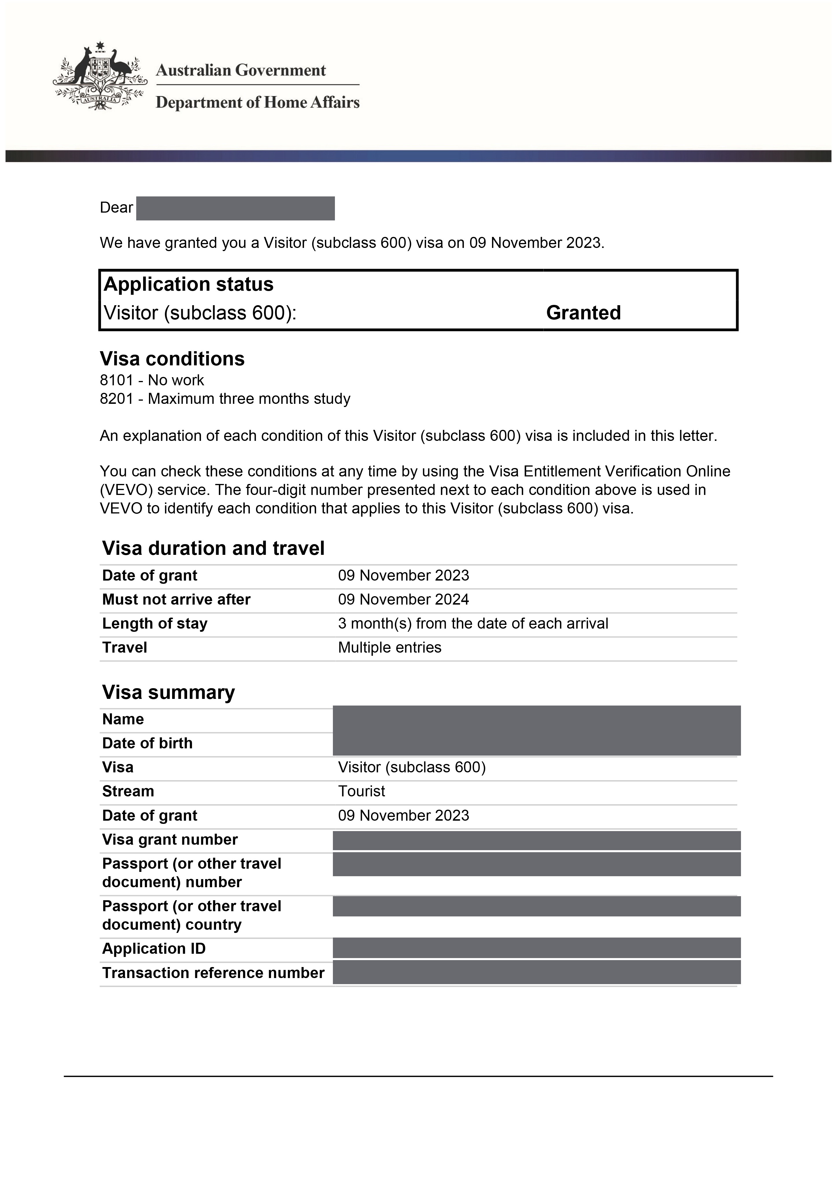 AUSVJ client testimonial screenshot — Visa — Vietnam Client · 08 Aug 2024