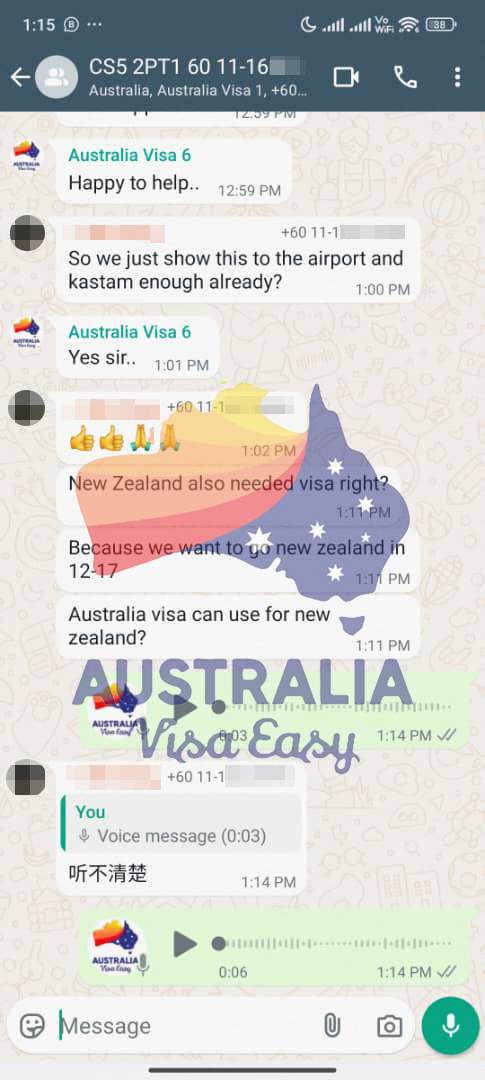 AUSVJ client testimonial screenshot — Australian Visa · 04 Nov 2024