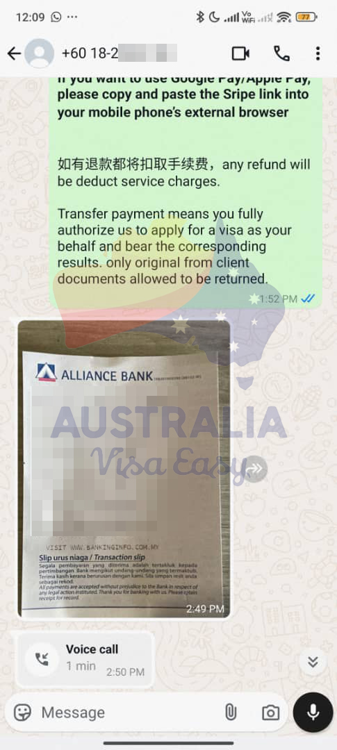 AUSVJ client testimonial screenshot — Australian Visa · 24 Dec 2024