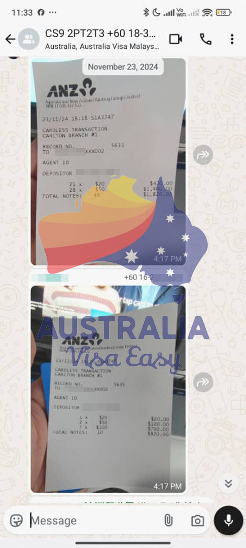 AUSVJ client testimonial screenshot — Australian Visa · 19 Feb 2025