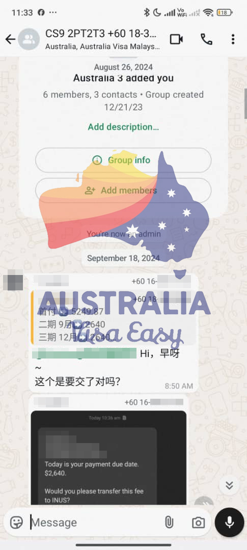 AUSVJ client testimonial screenshot — Australian Visa · 19 Feb 2025