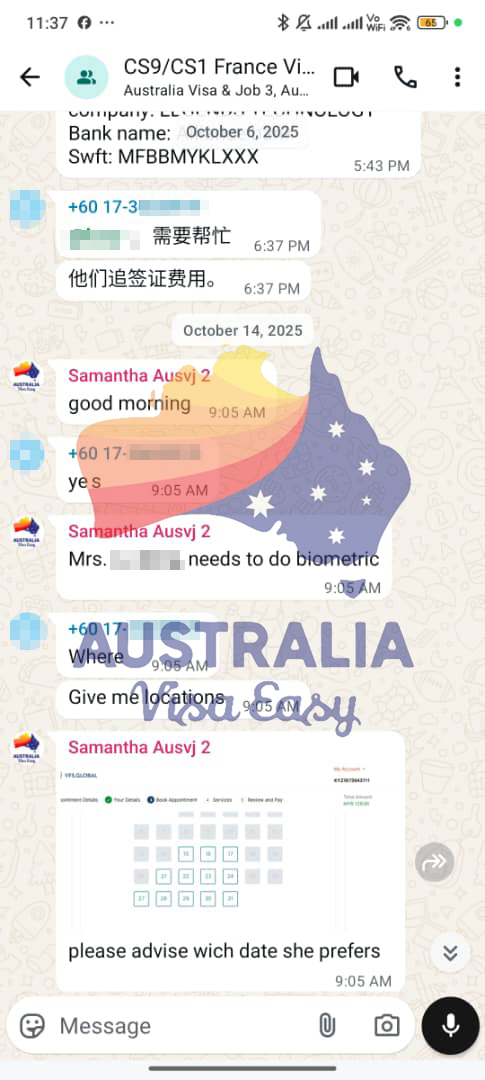 AUSVJ client testimonial screenshot — France Visa · 30 Oct 2025