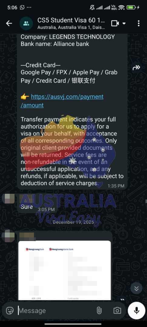 AUSVJ client testimonial screenshot — Student Visa · 06 Jan 2026