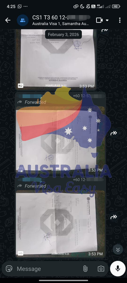 AUSVJ client testimonial screenshot — Australian Visa · 27 Feb 2026