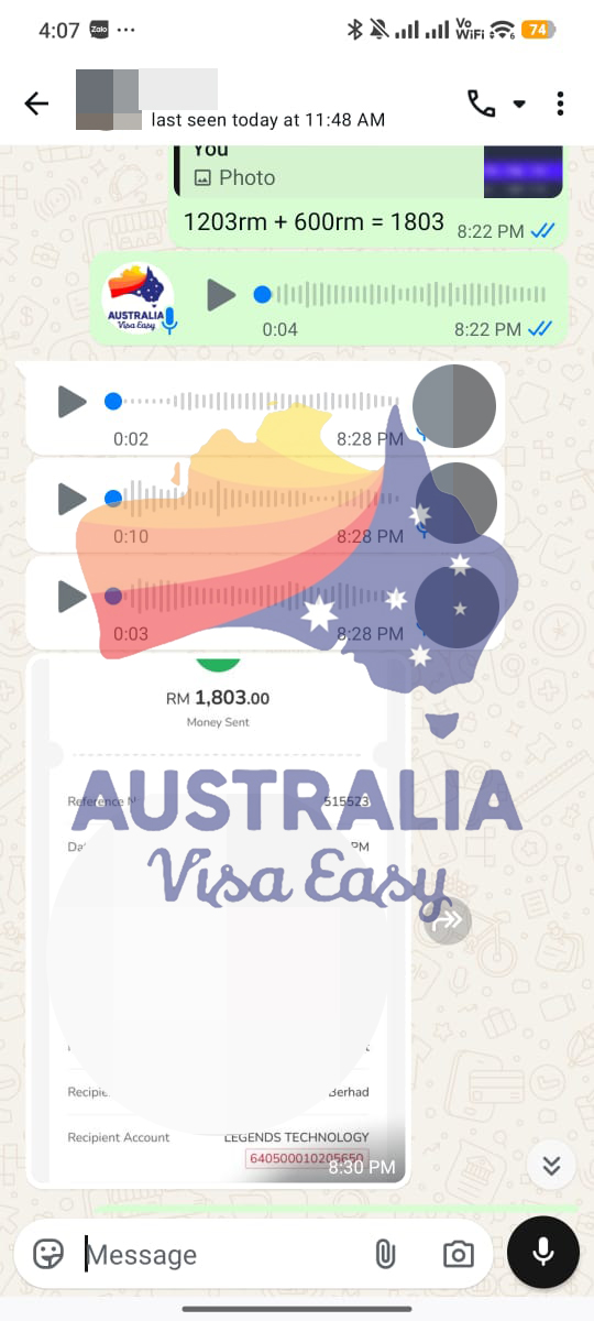 AUSVJ client testimonial screenshot — Australian Visa · 09 Sep 2026