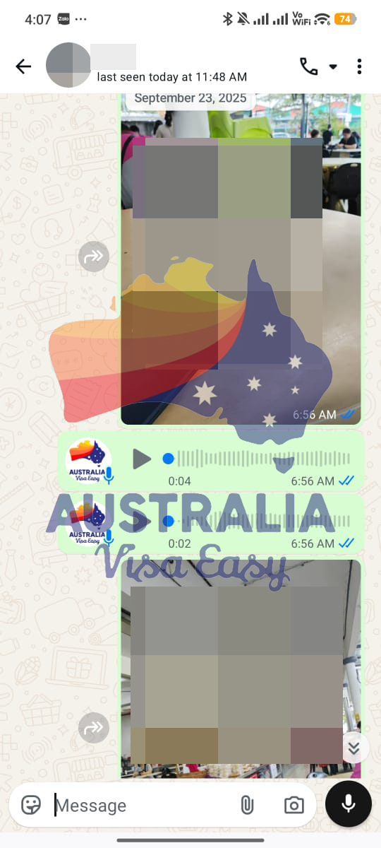 AUSVJ client testimonial screenshot — Australian Visa · 09 Sep 2026